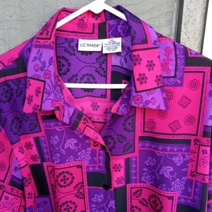 🎱 Liz Baker Plus Size 18W Retro Blouse